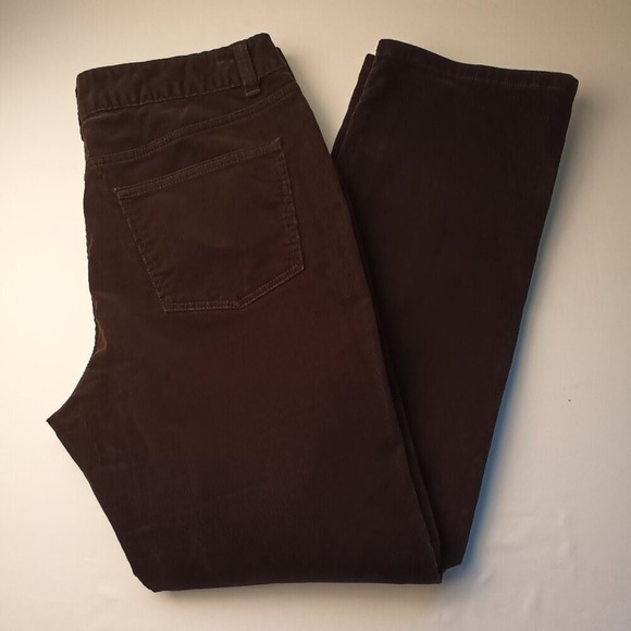 Talbots Petites Corduroy Jeans Size 12P Mid Rise Straight Leg Black Color - Picture 1 of 10
